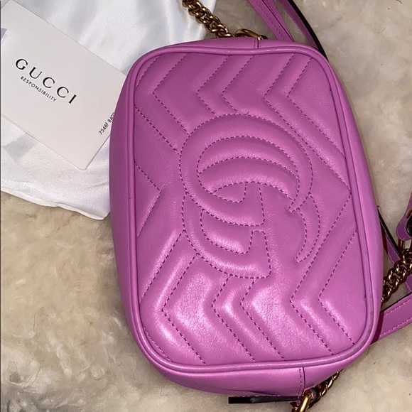 Gucci Marmont Matelasse Mini pink bag - Picture 15 of 15